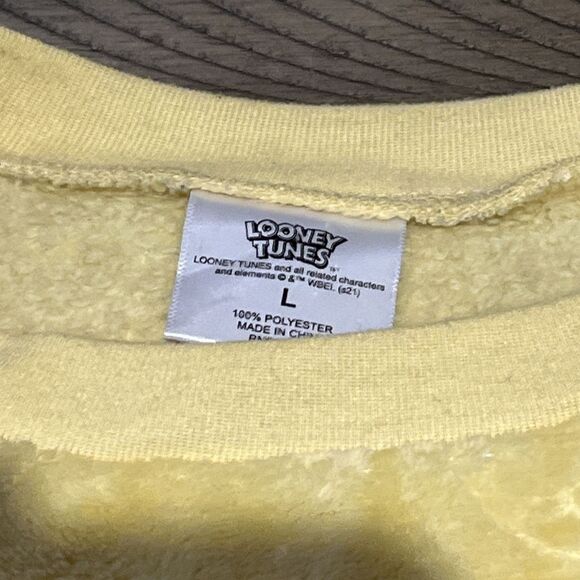 Womens Looney Tunes Tweety Bird Yellow Sweatshirt Sweater Top Size L Vintage - Picture 6 of 8
